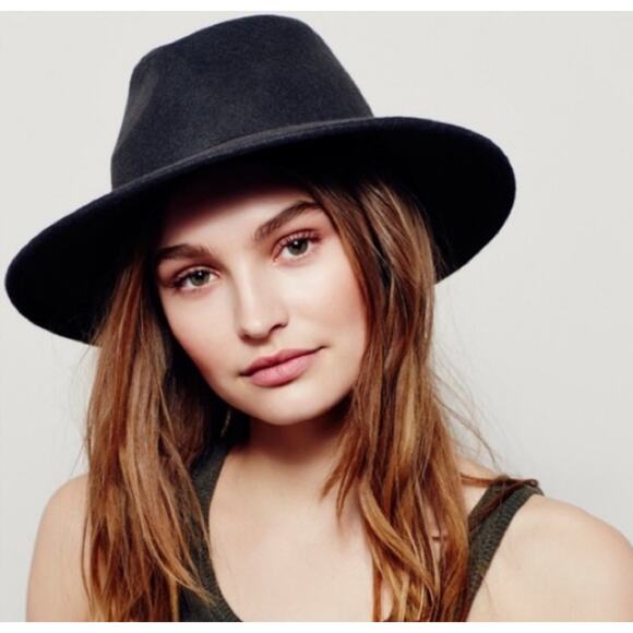 Free People Clean Slate 100% Wool Wide Brimmed Western Boho Hat - Picture 1 of 8